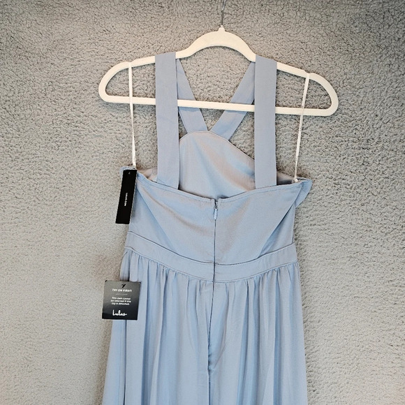 Lulu's Air Of Romance Womens Maxi Formal Dress Sz L Chiffon Wedding - Picture 6 of 14